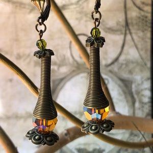 Earthtone Coil Earrings - Coil Jewelry, Olivine